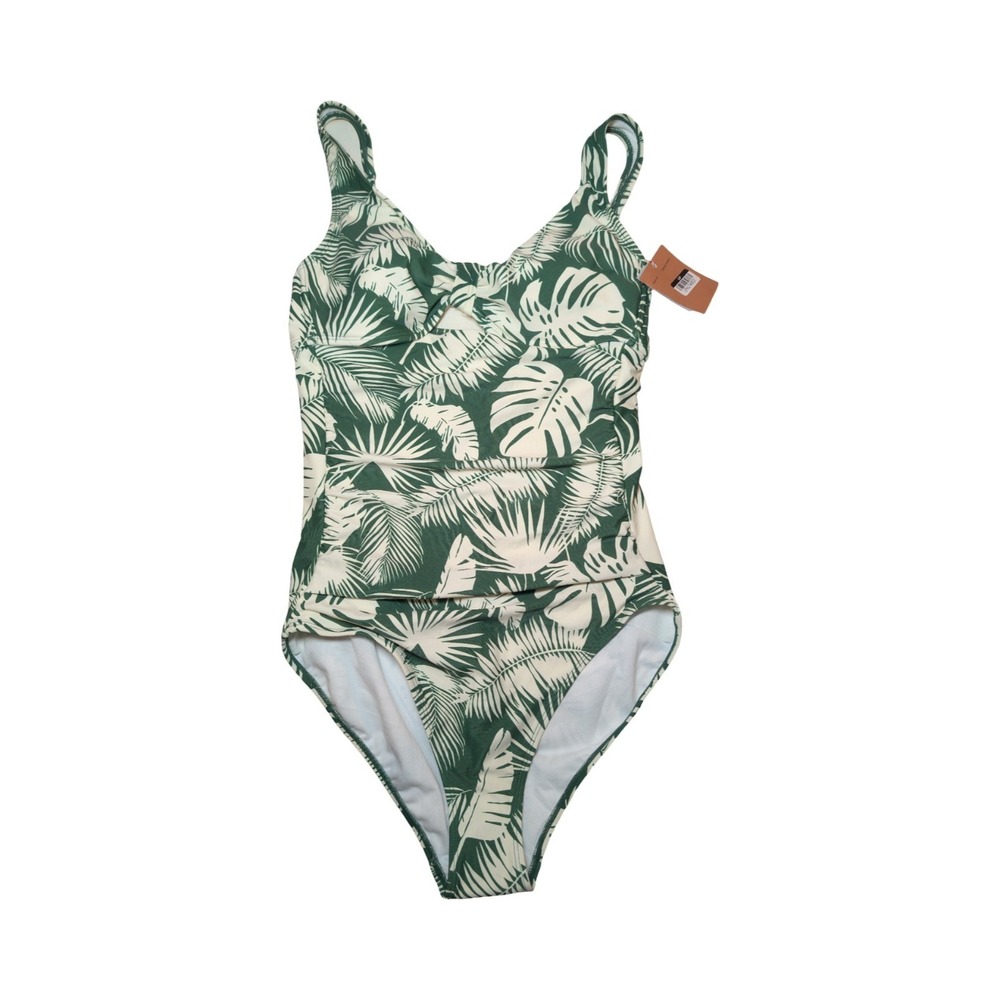 ⭐D1 Women's Tab-Front‎ Full Coverage Tummy Control Swimsuit - Shade & Shore - M